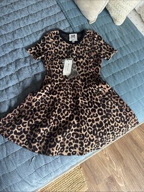 Designer Milly Minis Leopard Print Dress - Brown & Black very soft